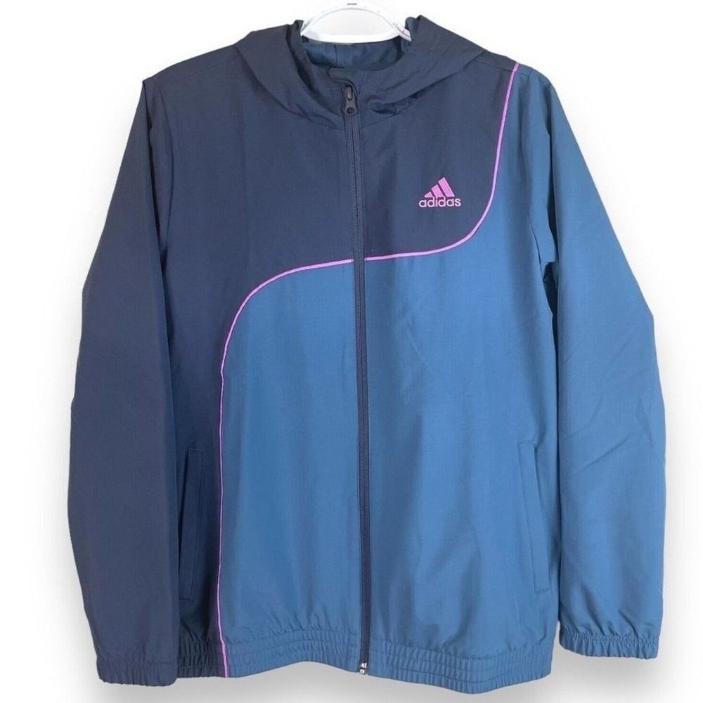 Adidas Trae Young Jacket Kids L Shadow Navy Pink Full Zip Hooded HI0999